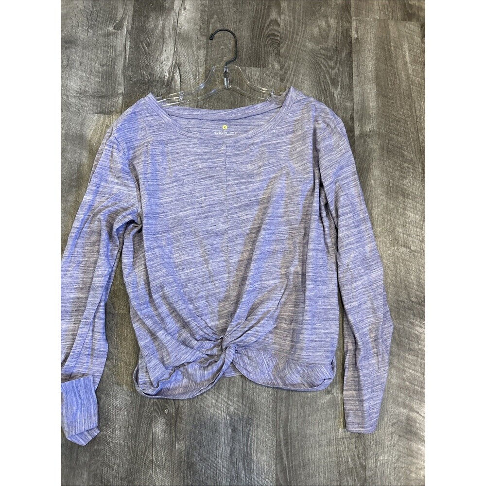 Cobble Lane Women's Top Purple Gray Heather Medium Athletic Wear